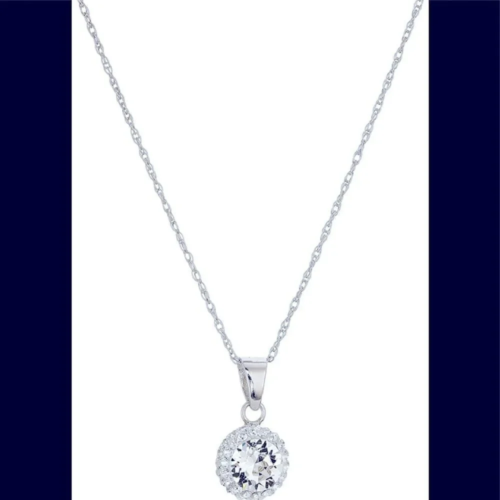 🛍 Swarovski Crystal halo stones necklace